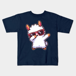 Dabbing Llama Dab Kawaii Dancing llama Lover Kids T-Shirt